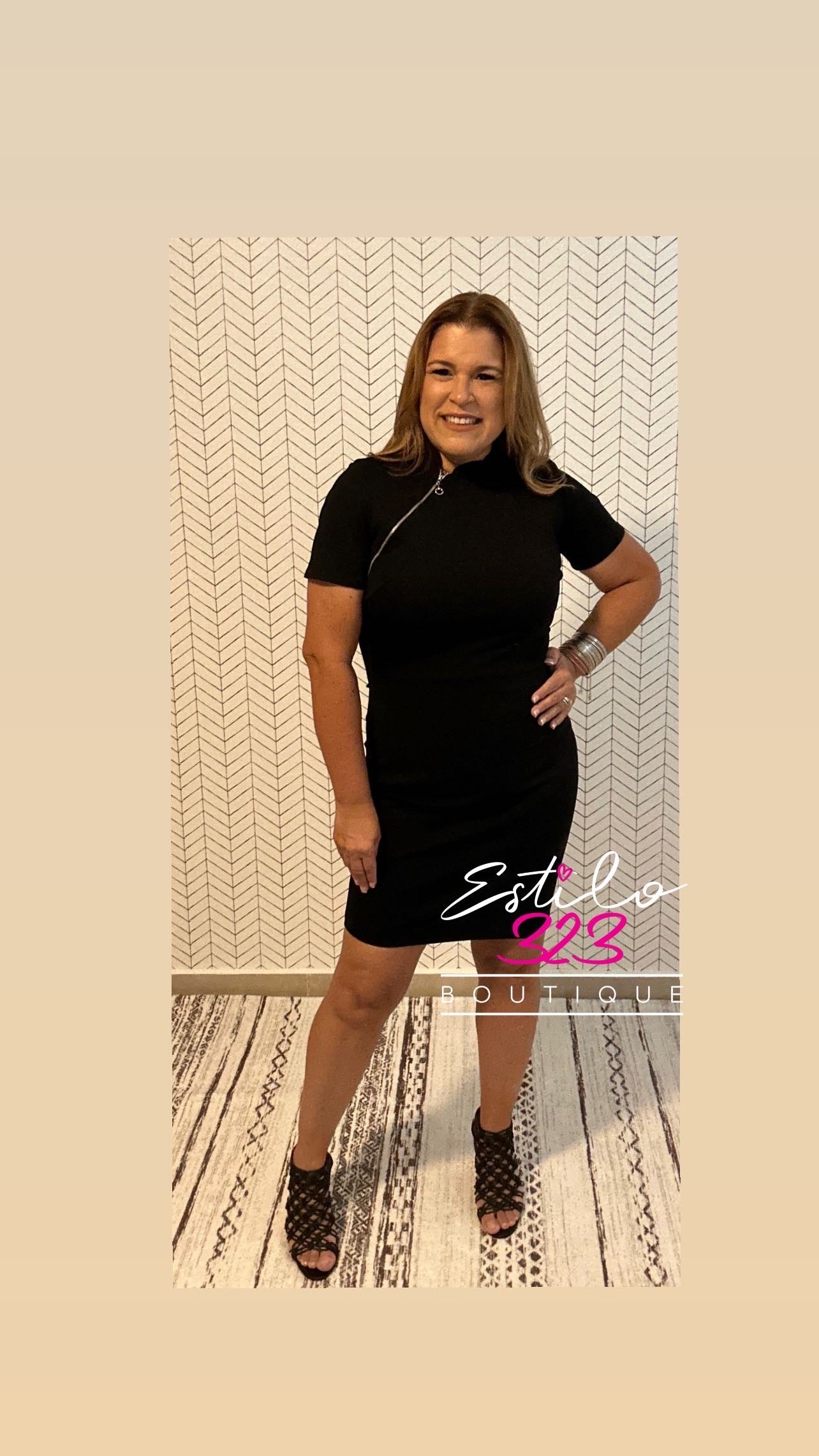 Stretch Black Midi dress