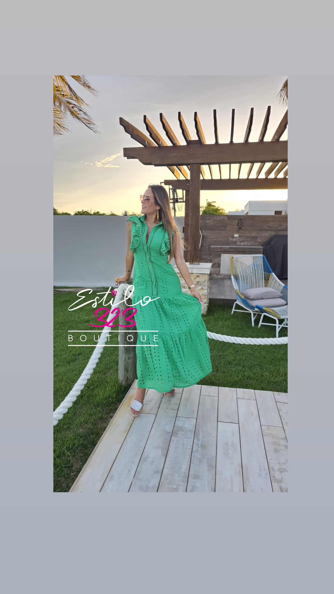 Green Solid Maxi Dress