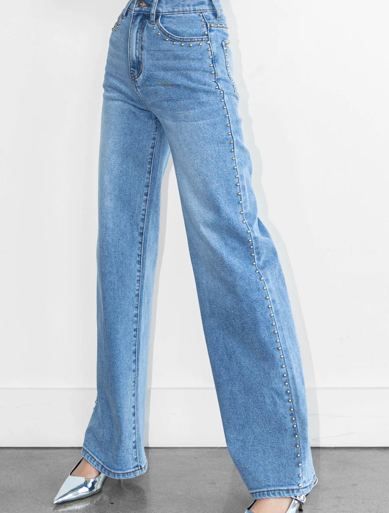 Stud Wide Leg Jeans