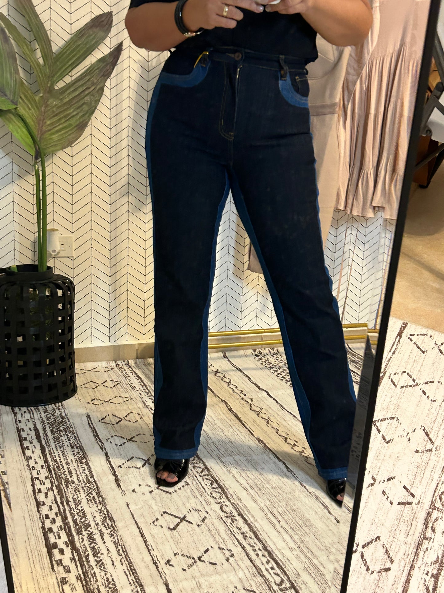 Two Tone Straight Jean