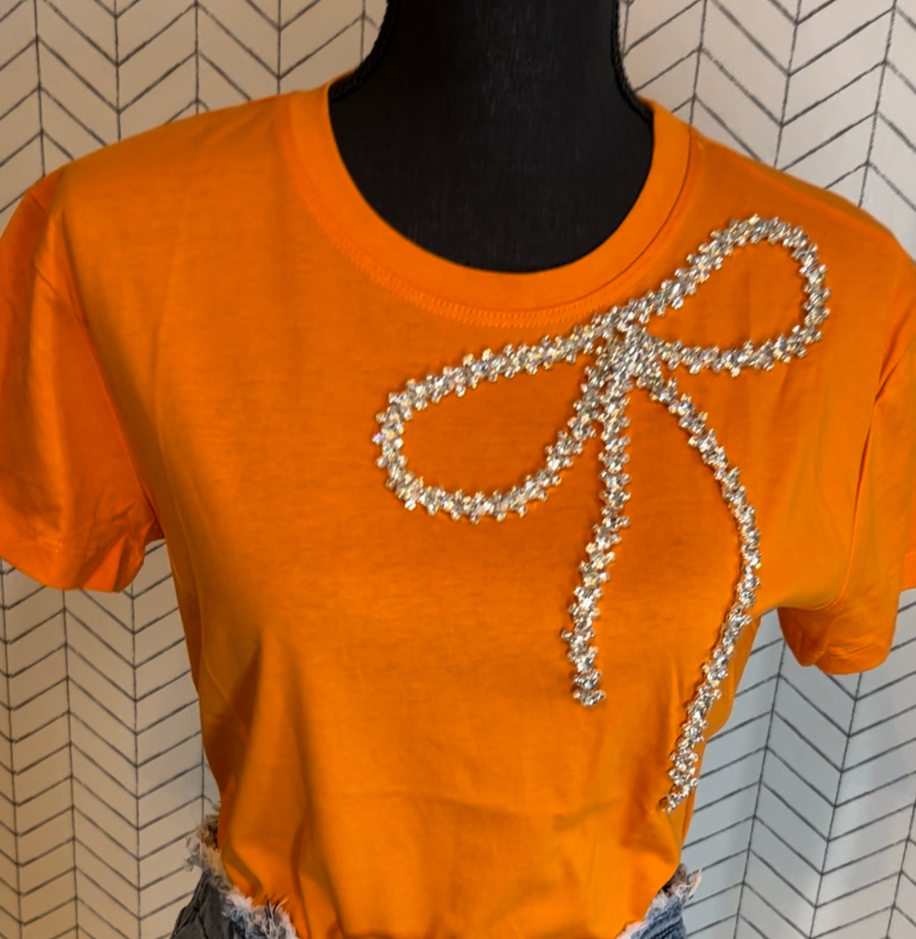 Rhinestone Ribbon Top