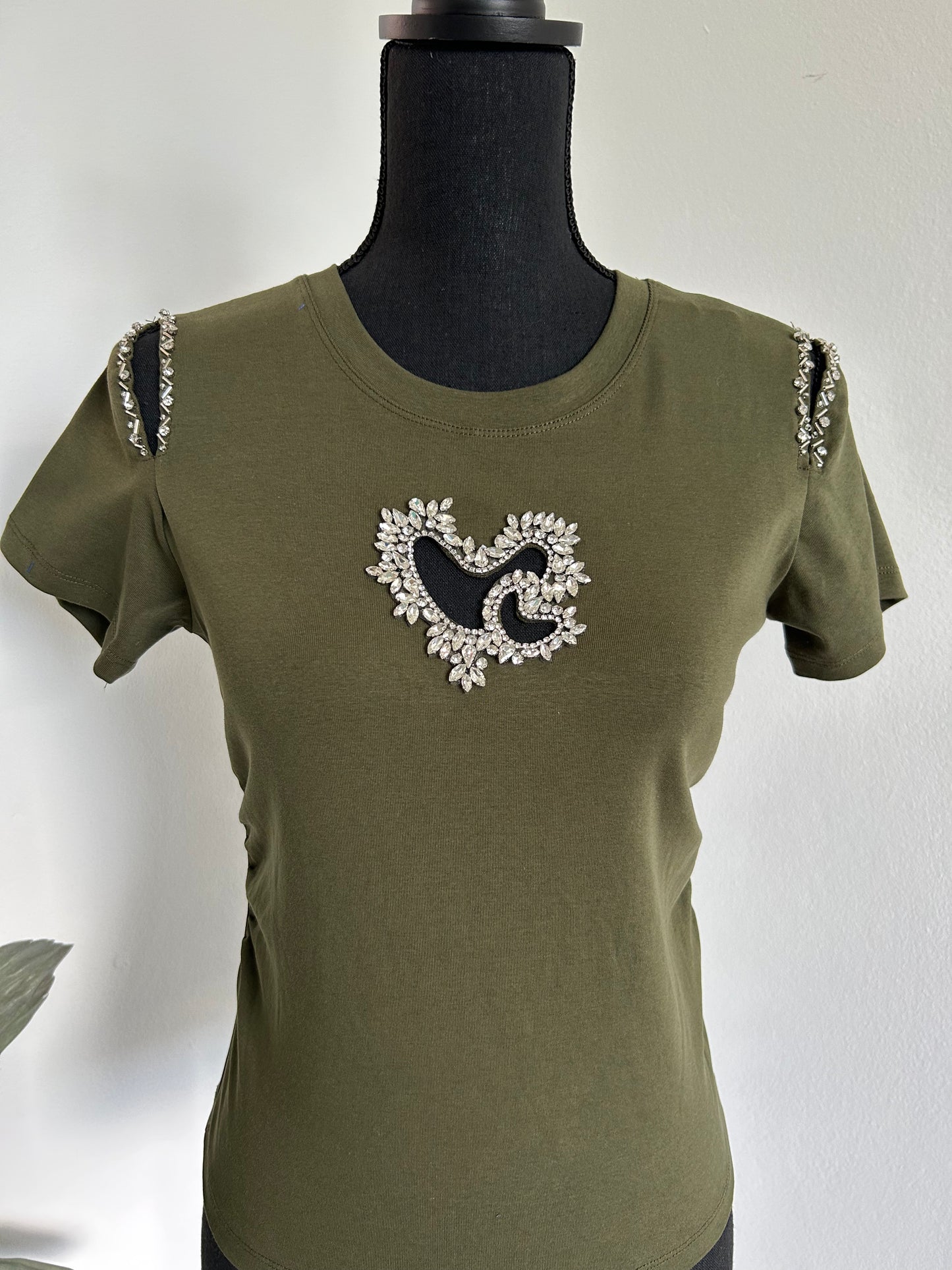 Heart Rhinestone Top