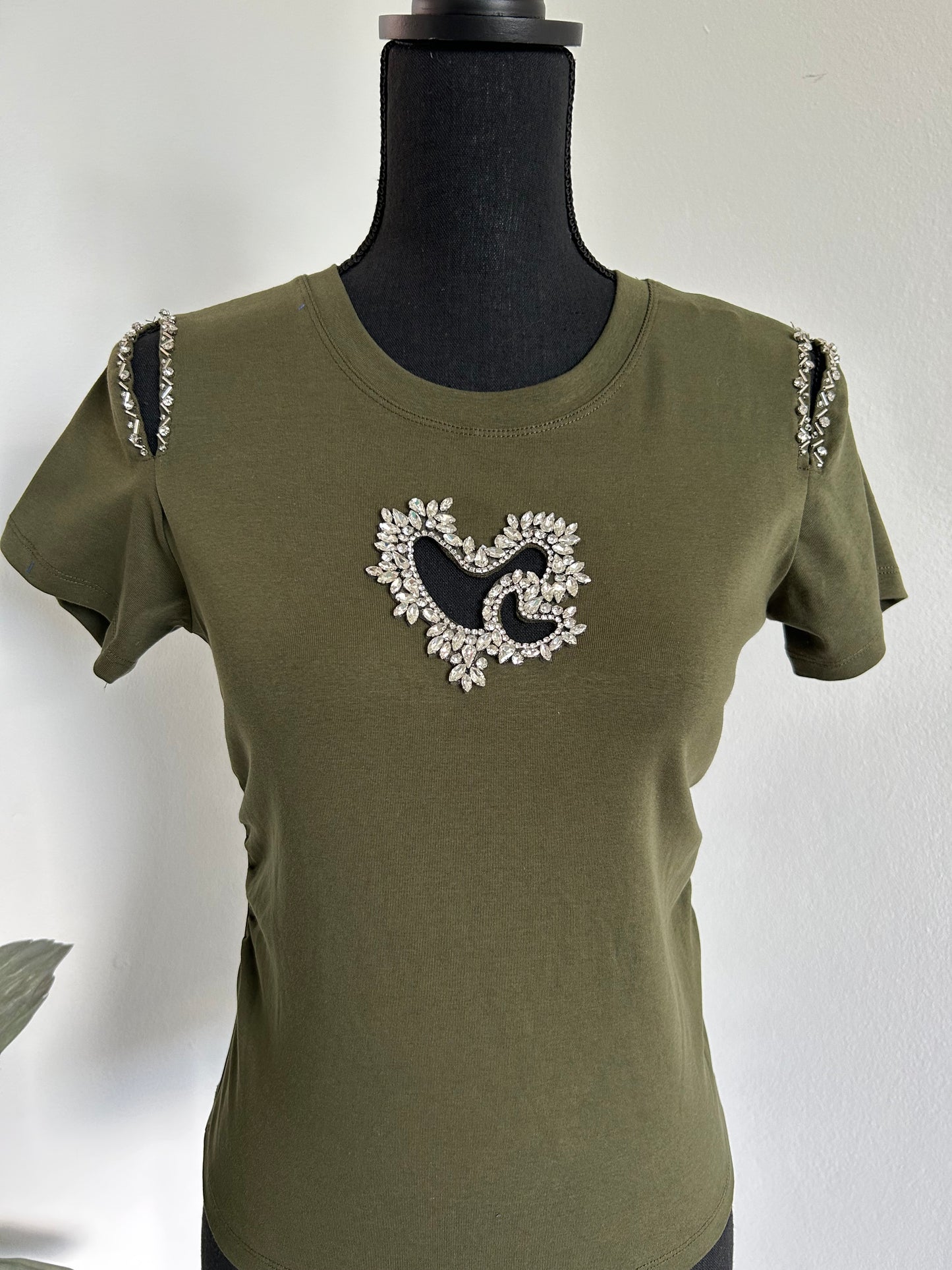 Heart Rhinestone Top