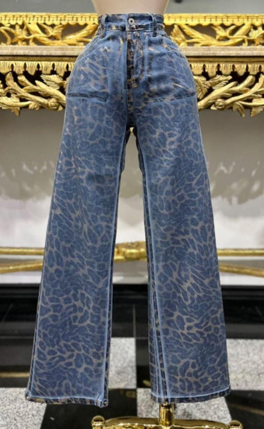 Leopard denim