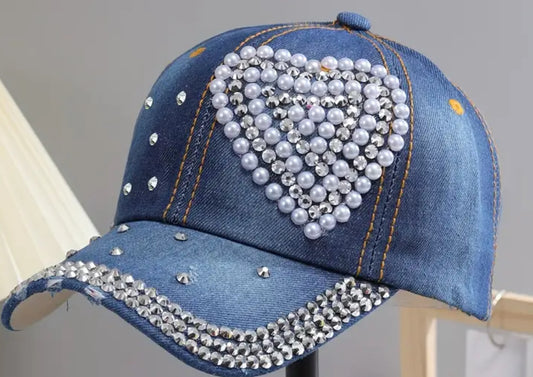 Denim pearl’s hat