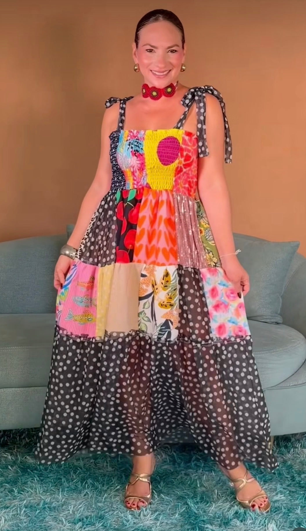 Patch Polka Dress (black)