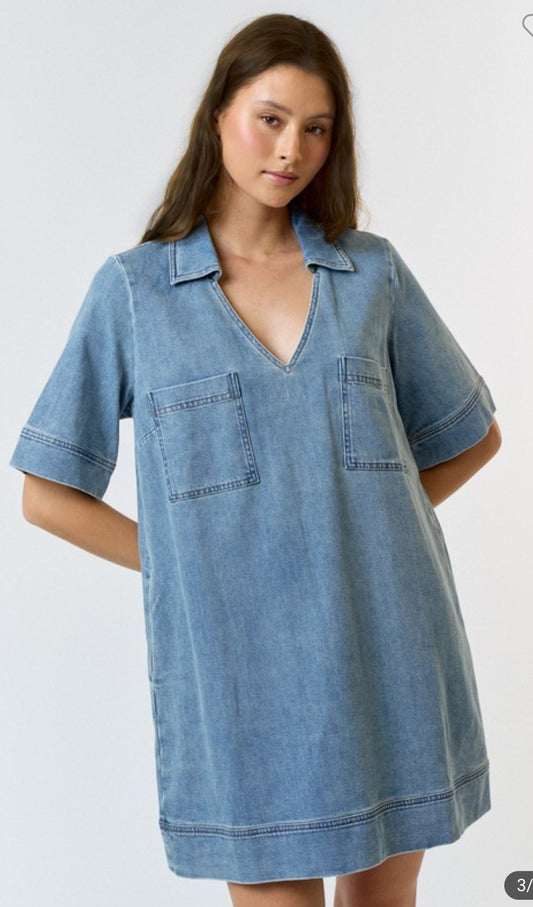 Denim mini dress