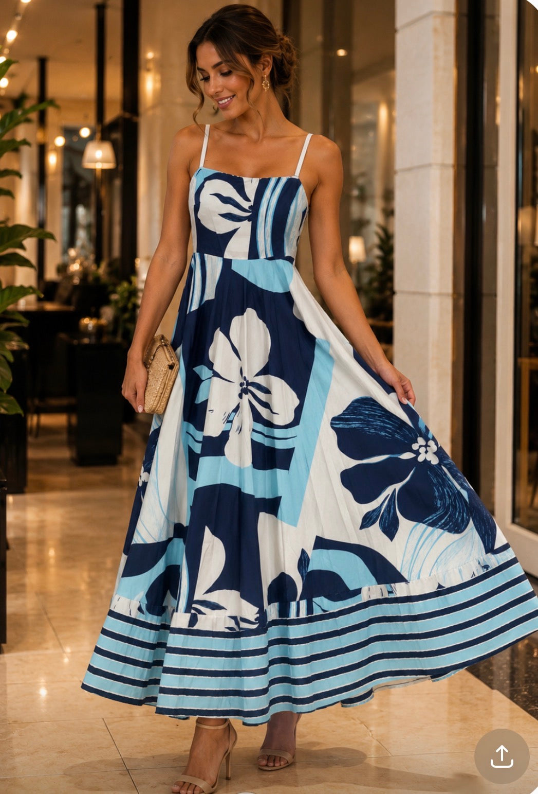Italian Maxi blue dress