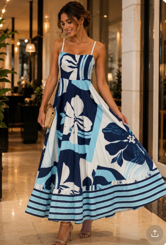 Italian Maxi blue dress