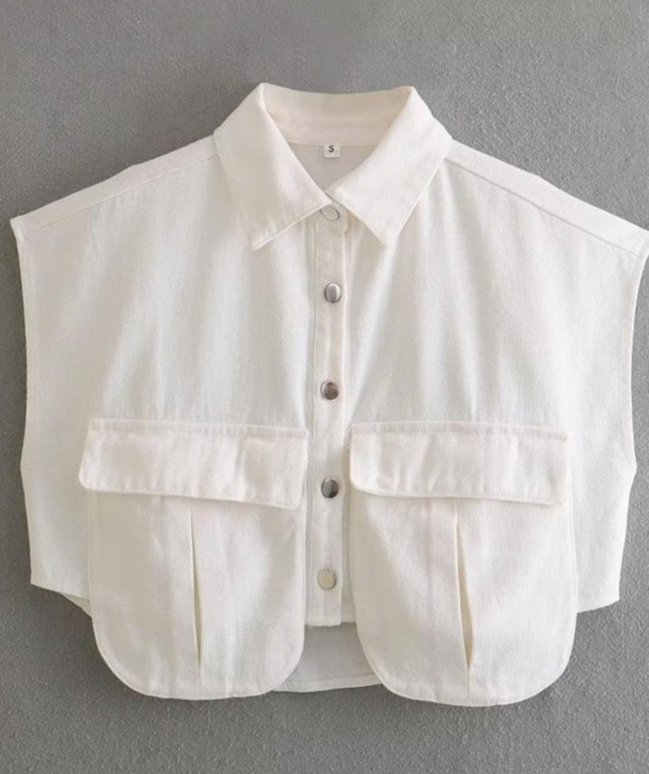 Denim white crop top