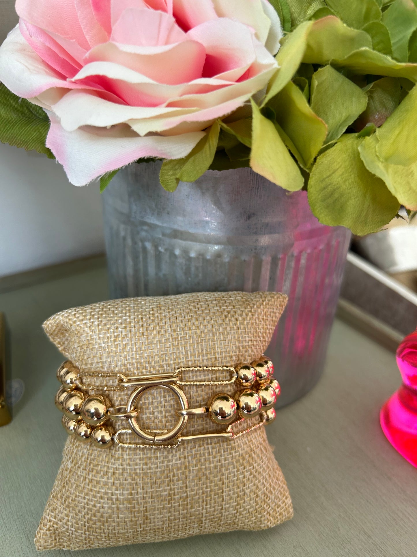 Gold 3Layes spandex bracelet