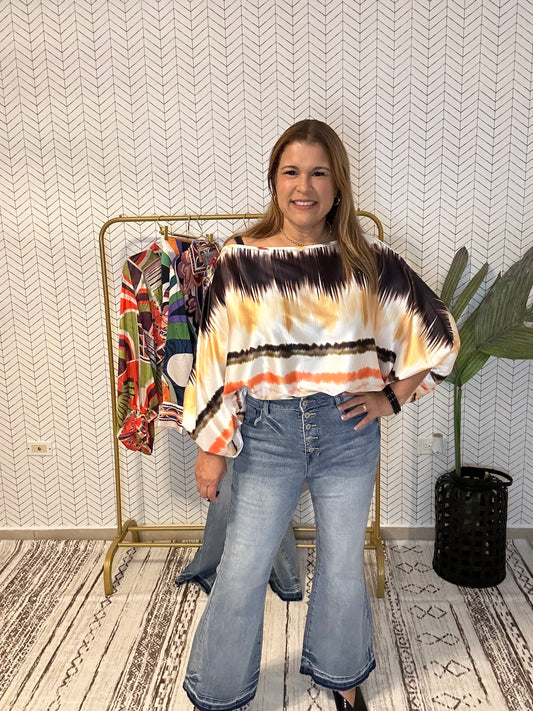 Print off Shoulder Blouse