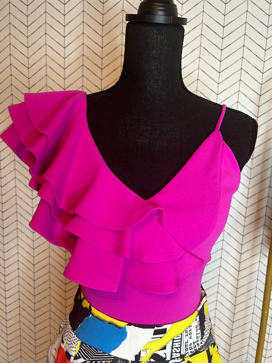 Ruffled One Shoulder Bodysuit