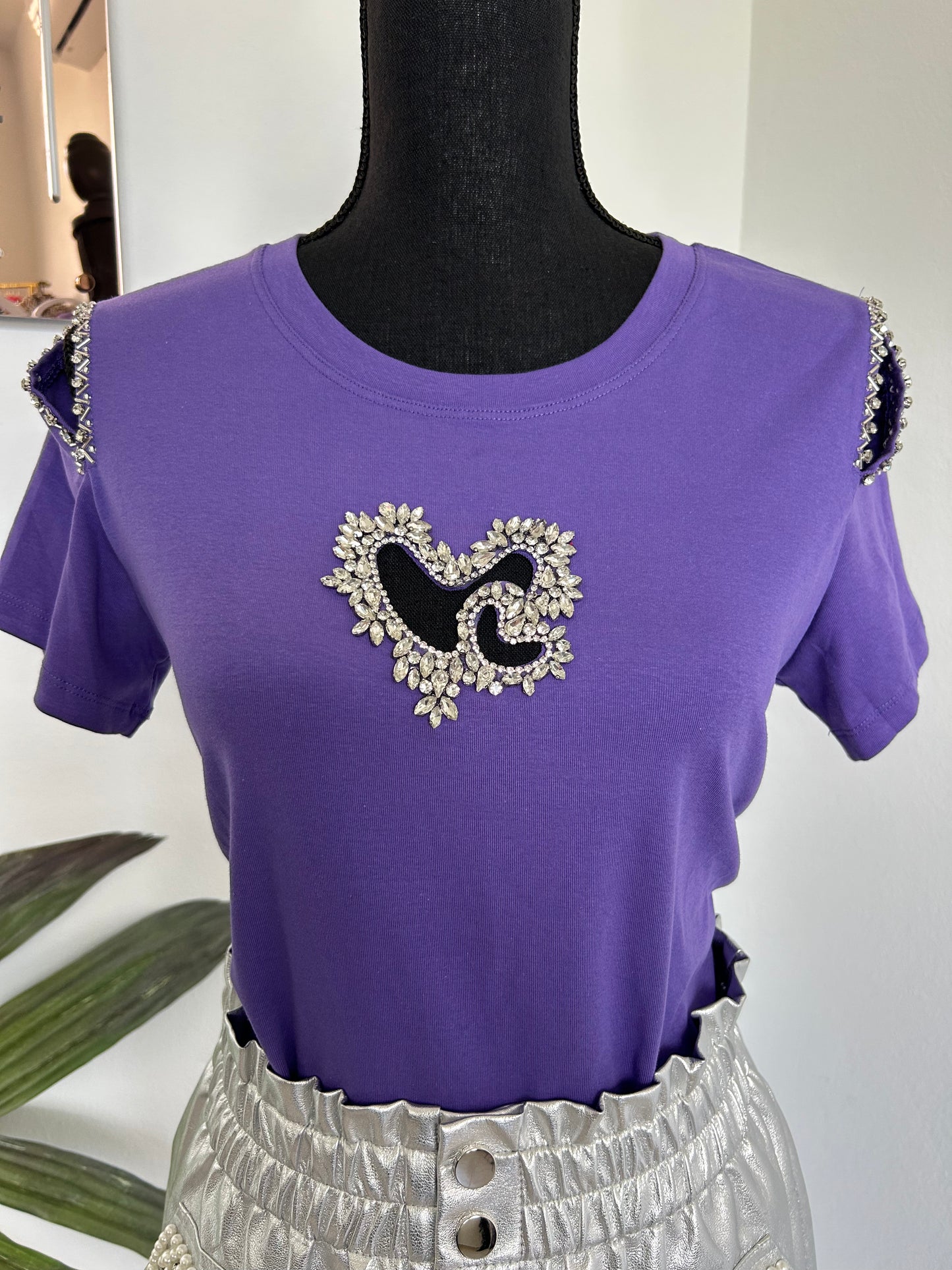 Heart Rhinestone Top