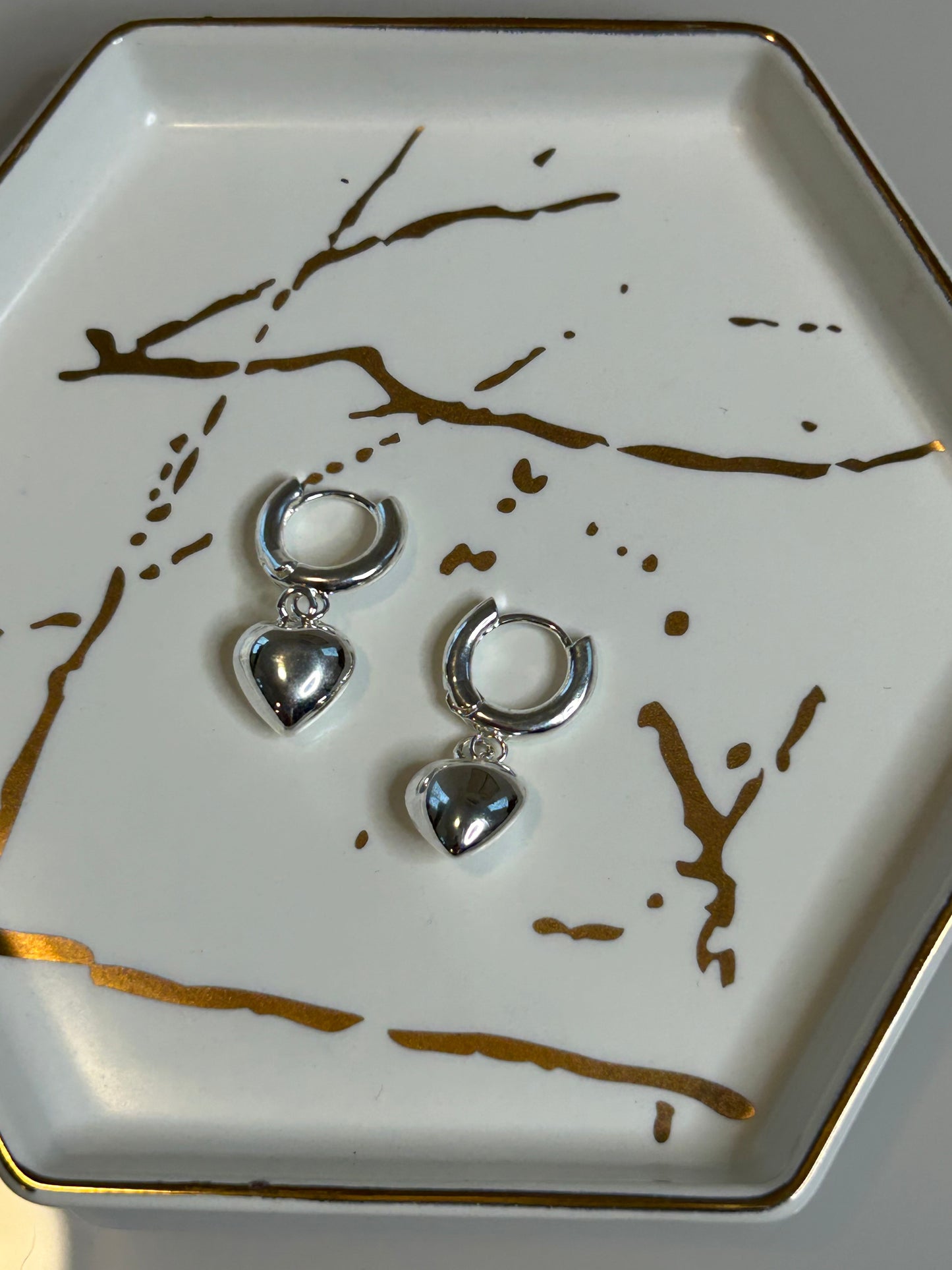 Heart Charm on Hoops