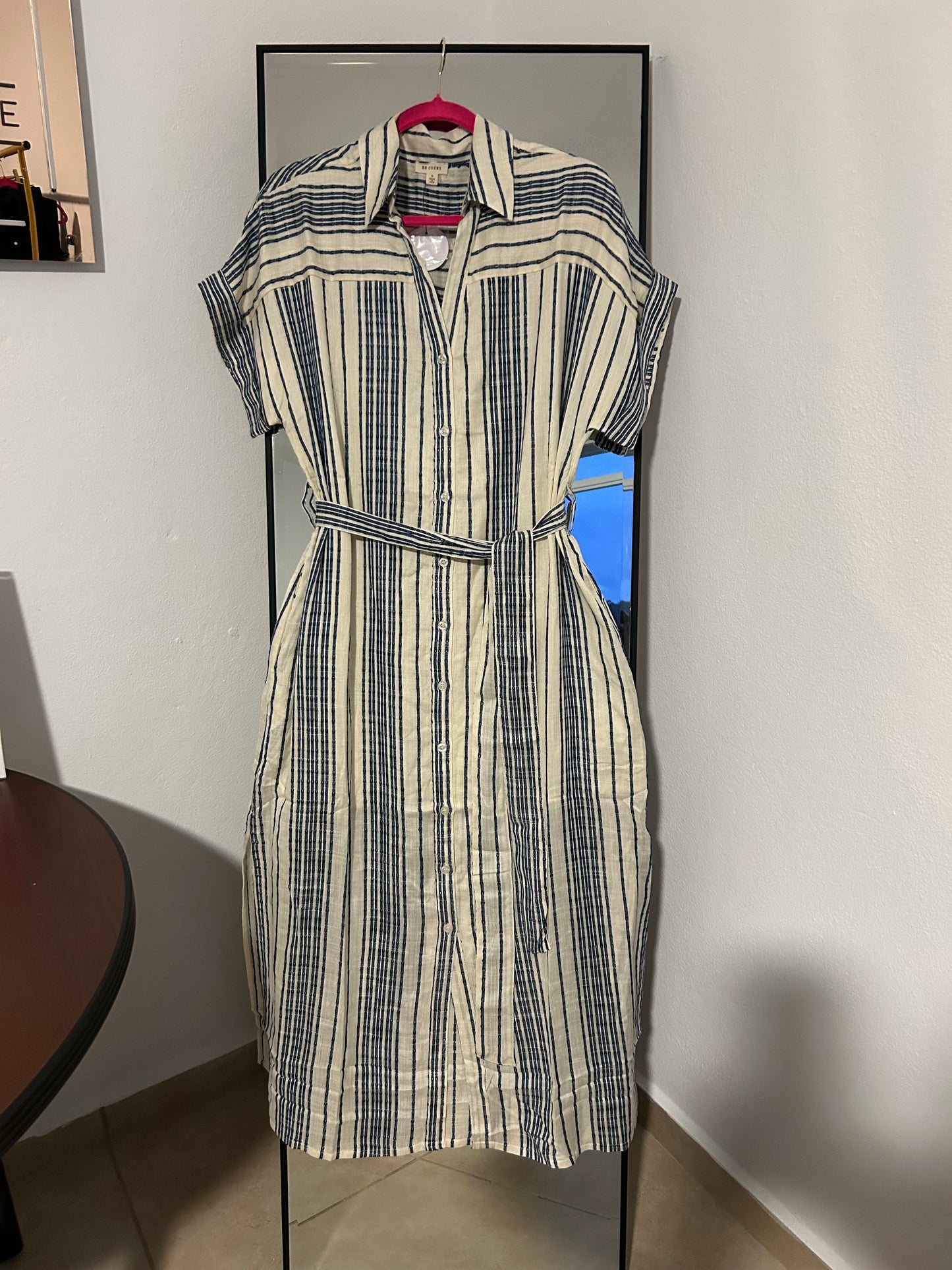 Stripe Belted Shirt Dress